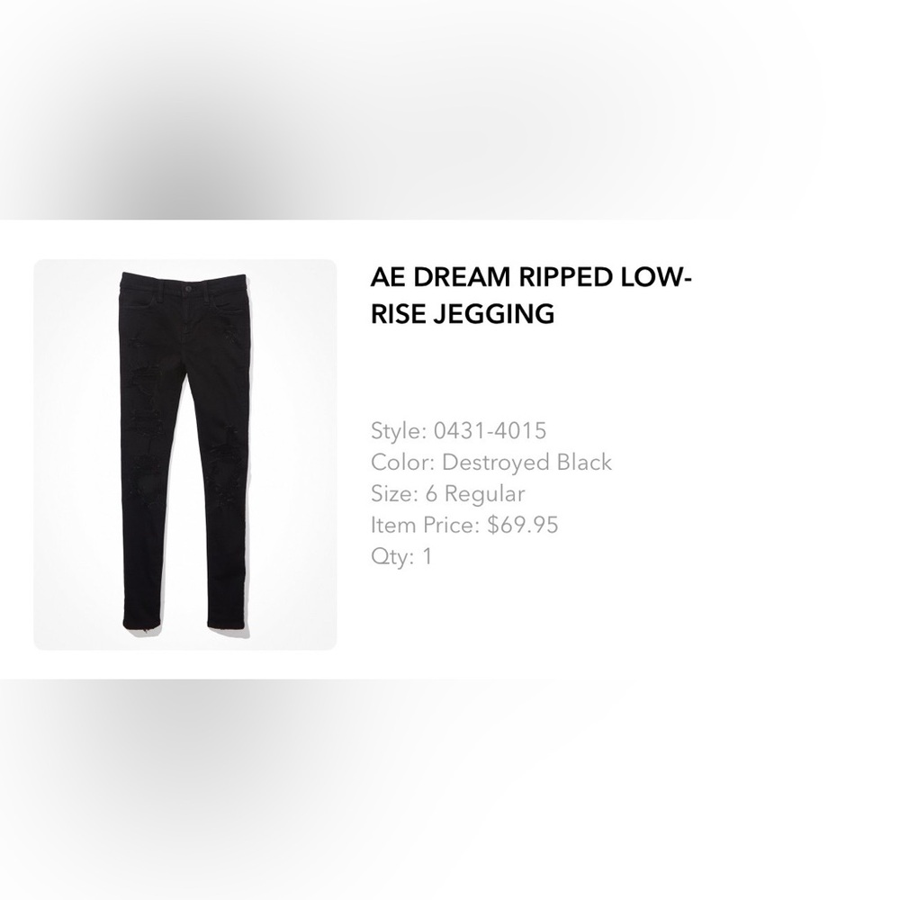 AE Dream Ripped Low Rise Jegging in Black